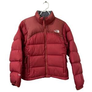 The North Face Womens Sz Small Brick Red Nuptse Goose Down 700 Puffer Jacket
